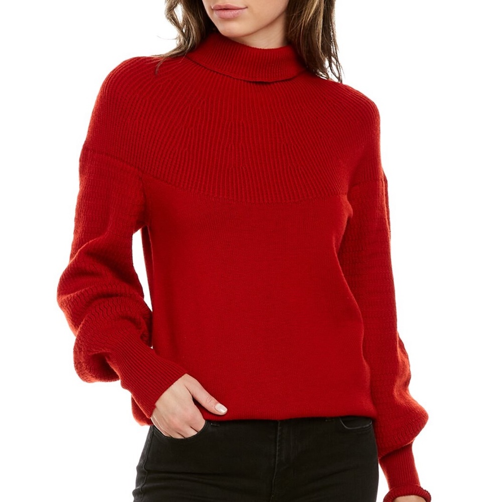Les Copains red wool turtleneck. EU size 42 = Large